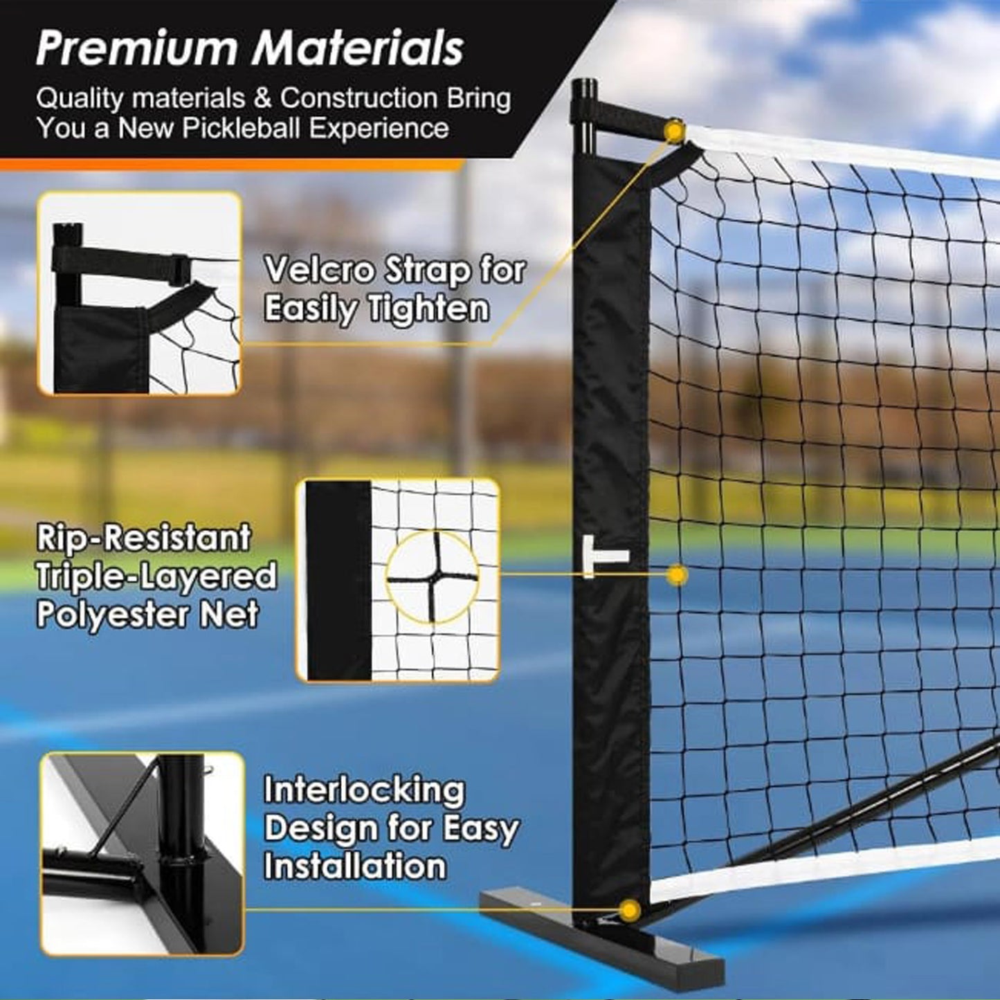 Sturdy Pickleball Net Without Wheels