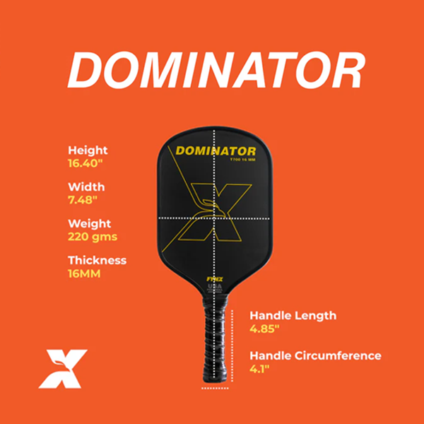 Dominator | 16MM Japanese T700 Raw Carbon Fiber Pickleball Padle