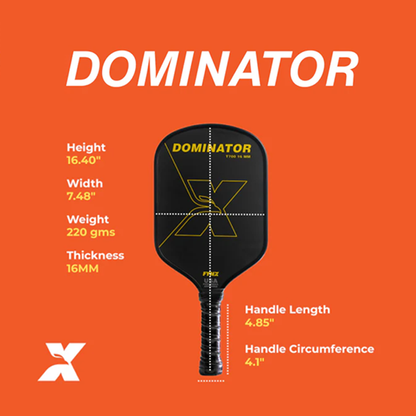 Dominator | 16MM Japanese T700 Raw Carbon Fiber Pickleball Padle
