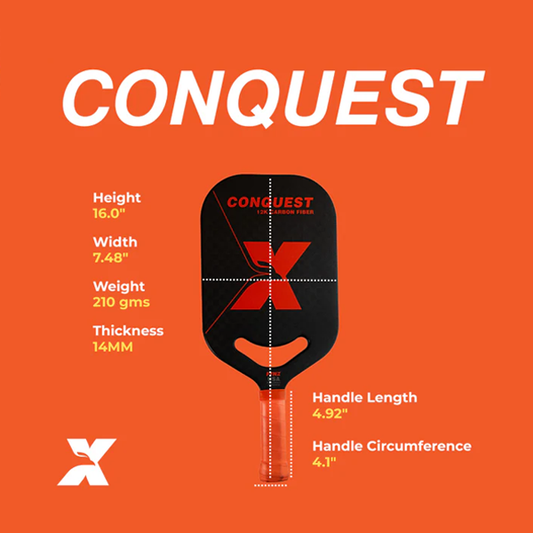 Conquest | 14 MM 12K Carbon fiber Aerodynamic Pickleball Paddle